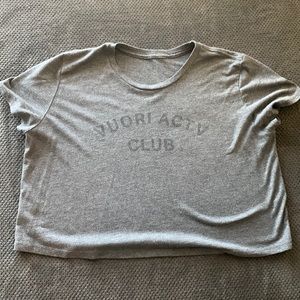 Womens ACTV Club Tee. Charcoal Heather. Size M.
